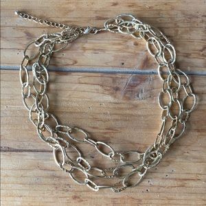 3 layers gold chain - textured - w/ extension